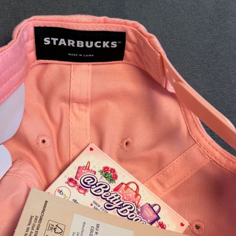 Starbucks STARBIES Pink Cap Hat Snapback Adjustable Limited Edition NEW - Picture 4 of 5